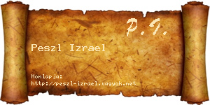 Peszl Izrael névjegykártya